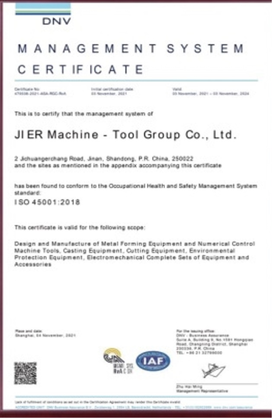 Certification
