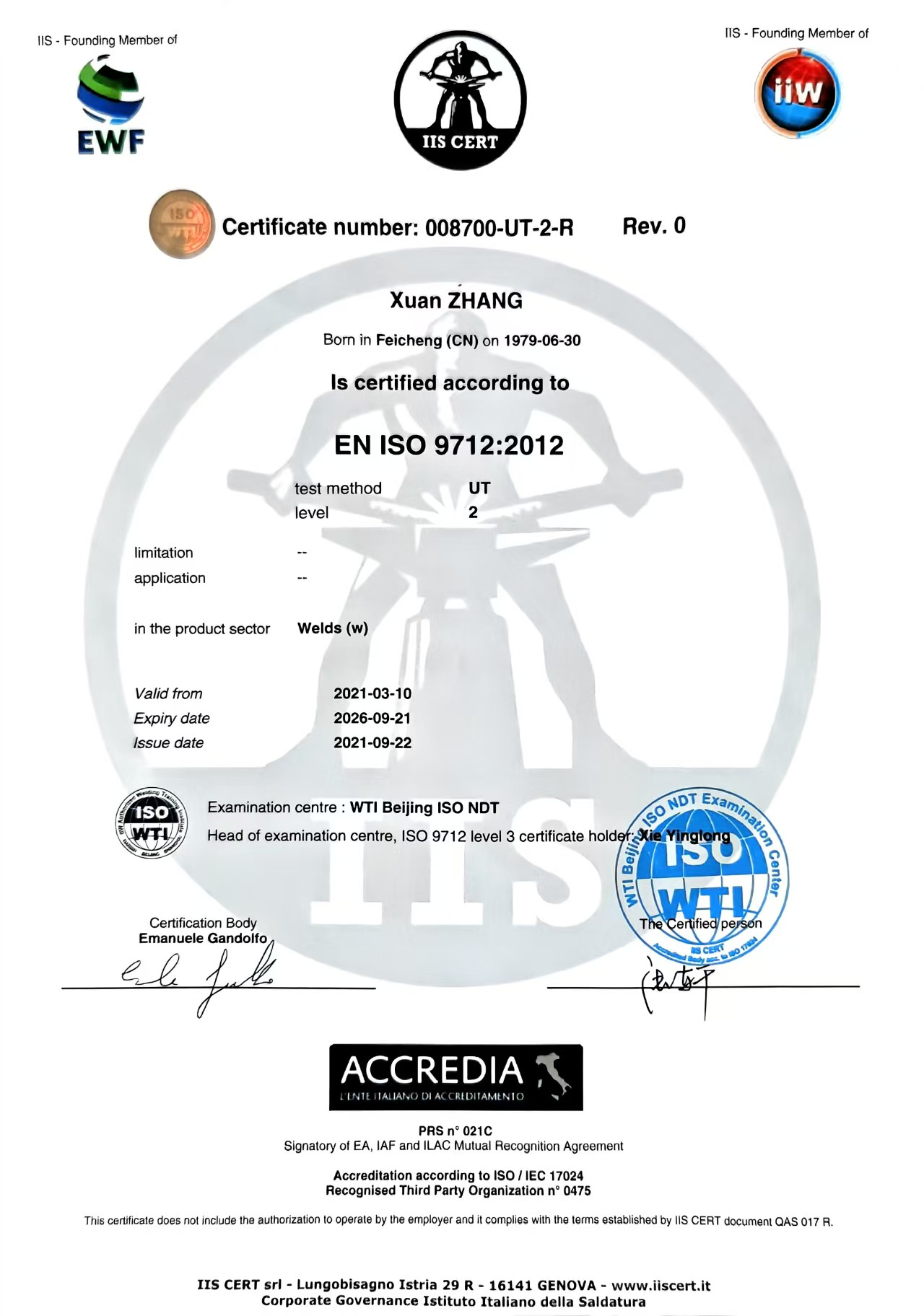 Certification