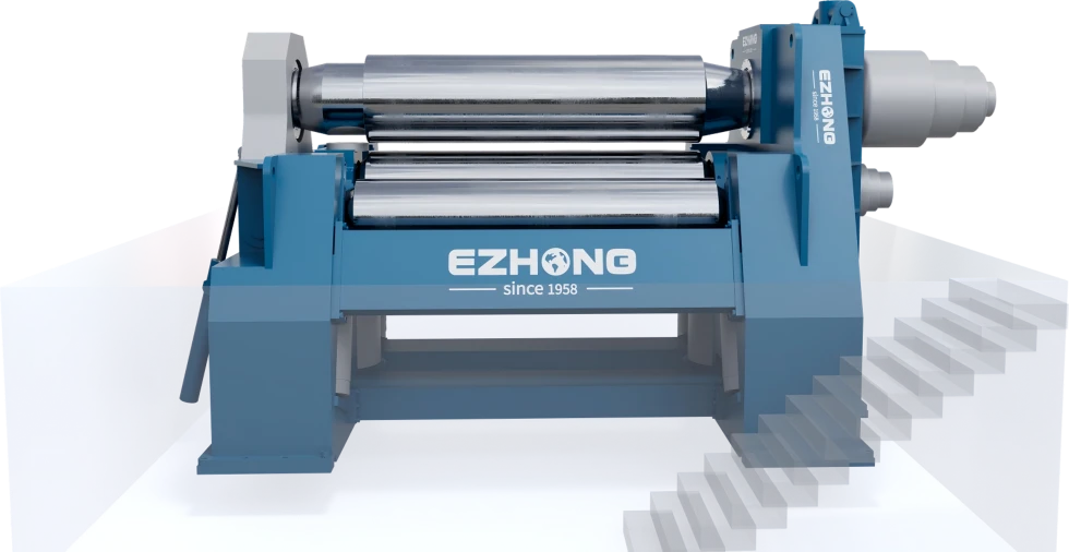Thin-walled tank & vessel manufacturing with 4-roll bending machine