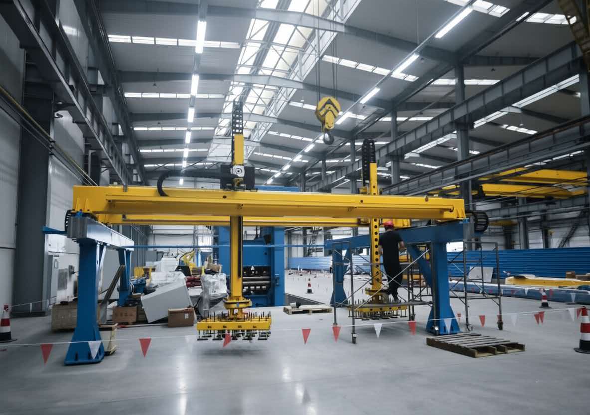Steel structure factory building steel plate leveling