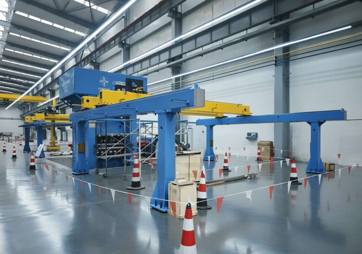 Excavator boom, crane arm plate leveling