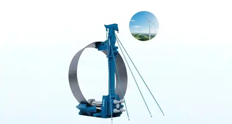 Wind tower upper-section tapered cone rolling